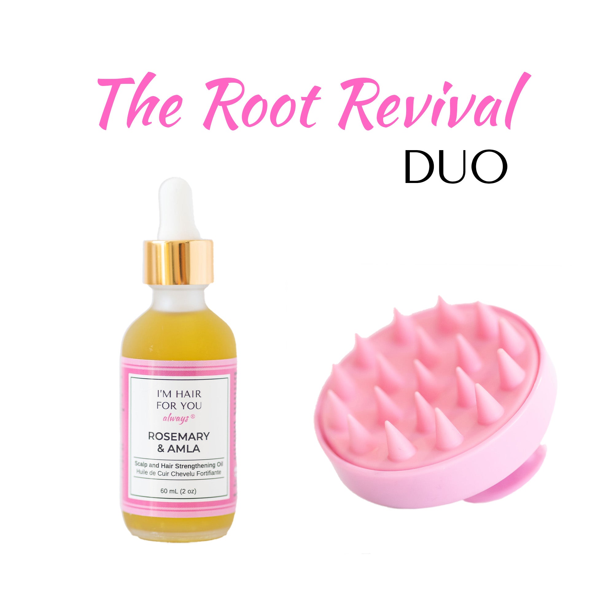 The Root Revival Duo: Scalp & Hair Strengthening Growth Oil + Scalp Circulation Booster Silicone Massager
