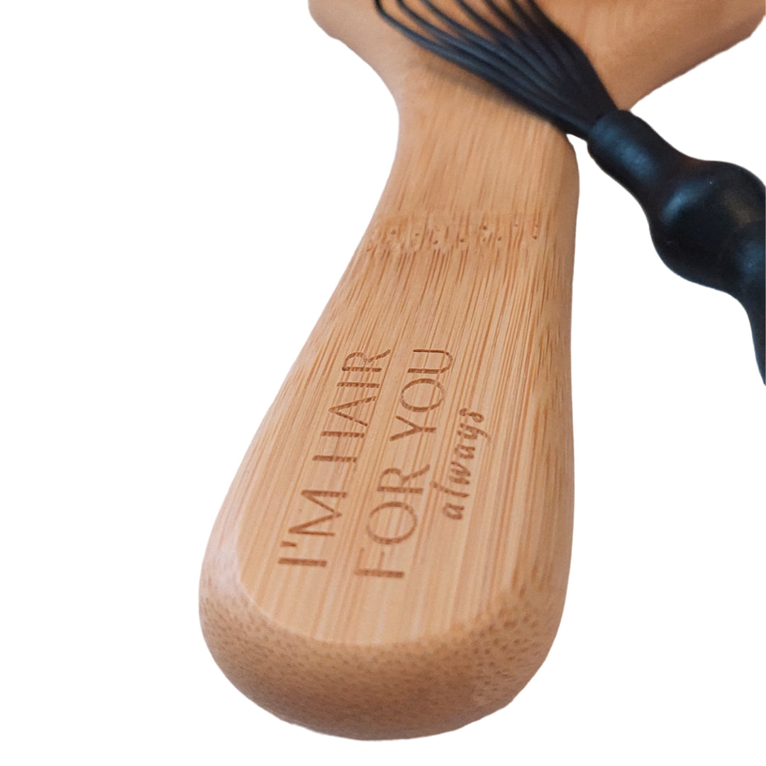 100% Bamboo Hair Brush + Hair Brush Cleaning Tool